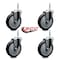 Service Caster 5 Inch Black Polyurethane Wheel Swivel 34 Inch Threaded Stem Caster Set Service Caster SCC-TS20S514-PPUB-BLK-34212-4 - alternate 3